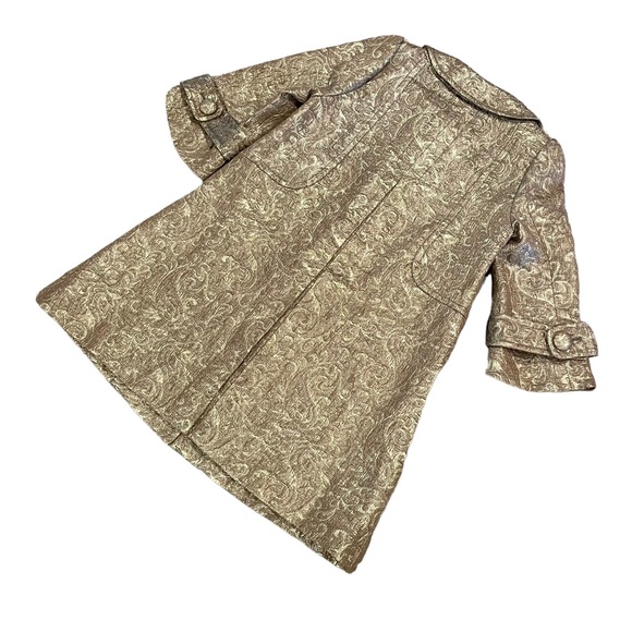 NEW Gold Brocade Retro Overcoat - Picture 13 of 13